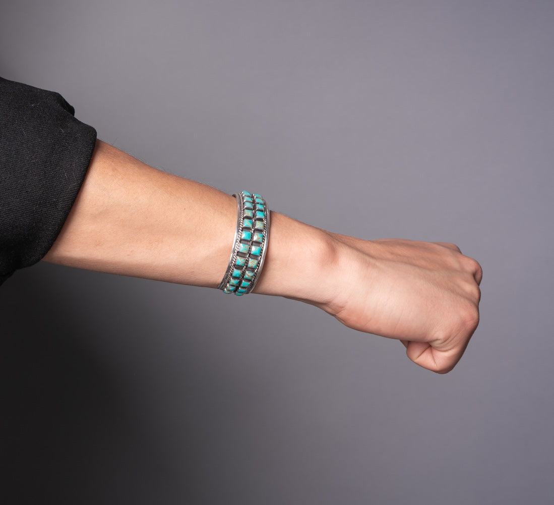 BRAZALETE PIEDRA TURQUESA CUADRO