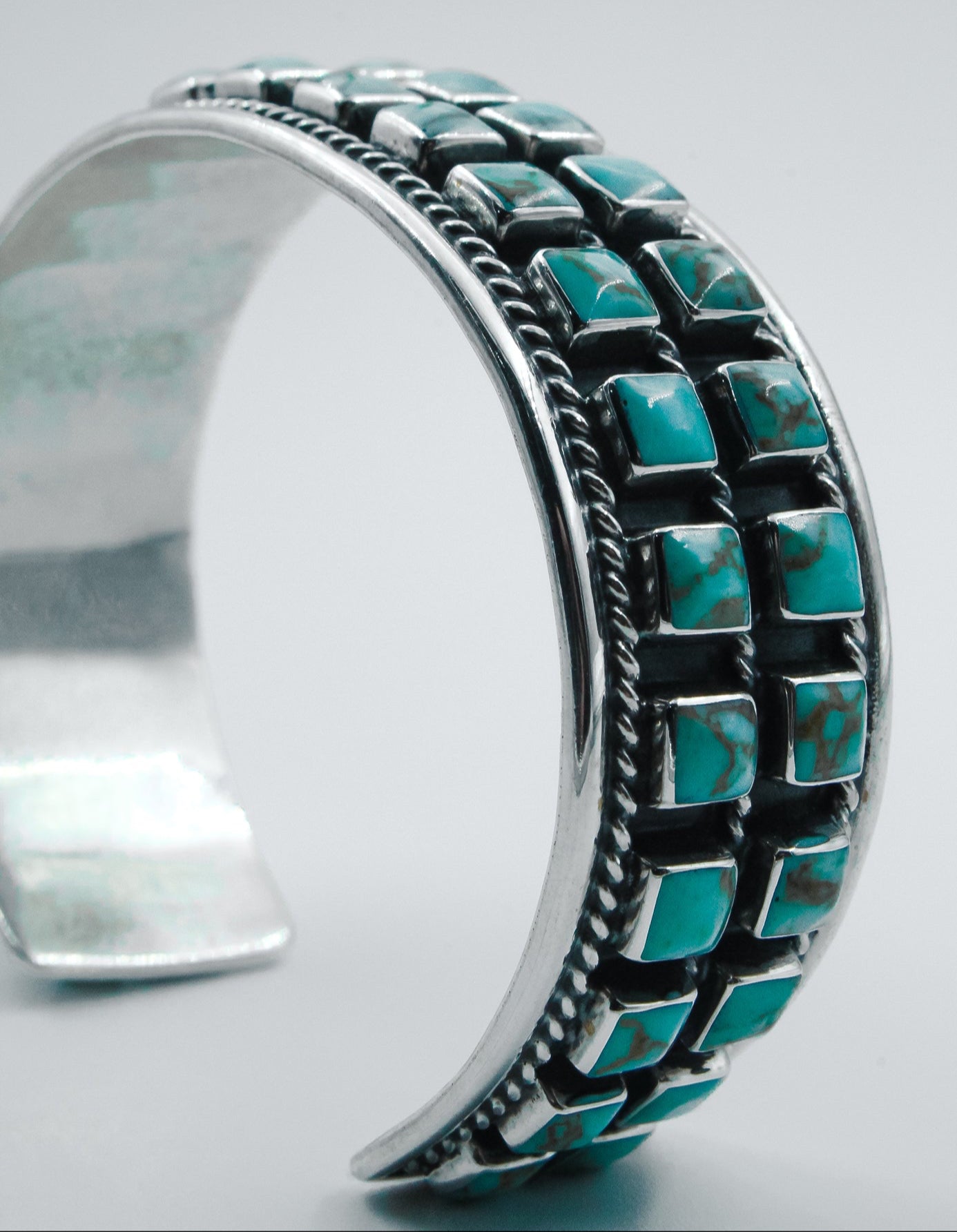 BRAZALETE PIEDRA TURQUESA CUADRO