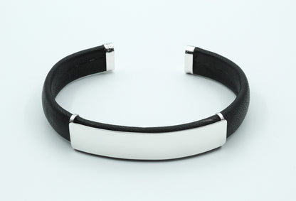 BRAZALETE NEGRO PLACA LISA